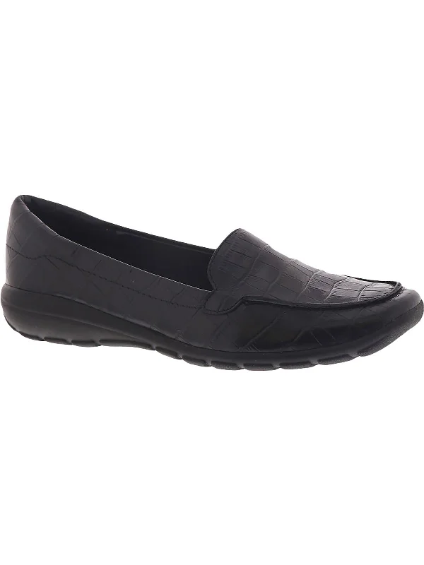 Abide 8 Womens Leather Slip On Loafers