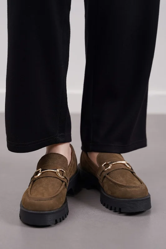 BUCKLED LEATHER LOAFERS