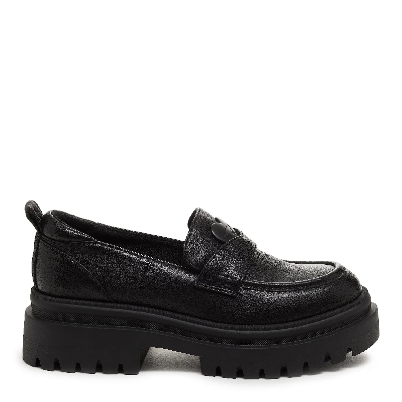 Dandy Black Platform Loafers