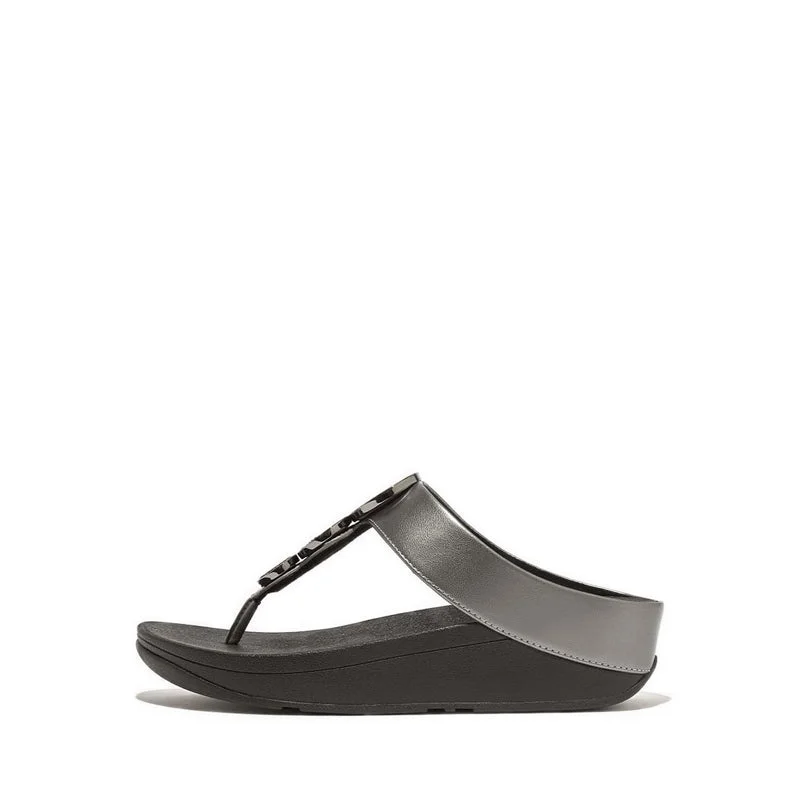 HALO BEAD-CIRCLE METALLIC TOE-POST SANDALS