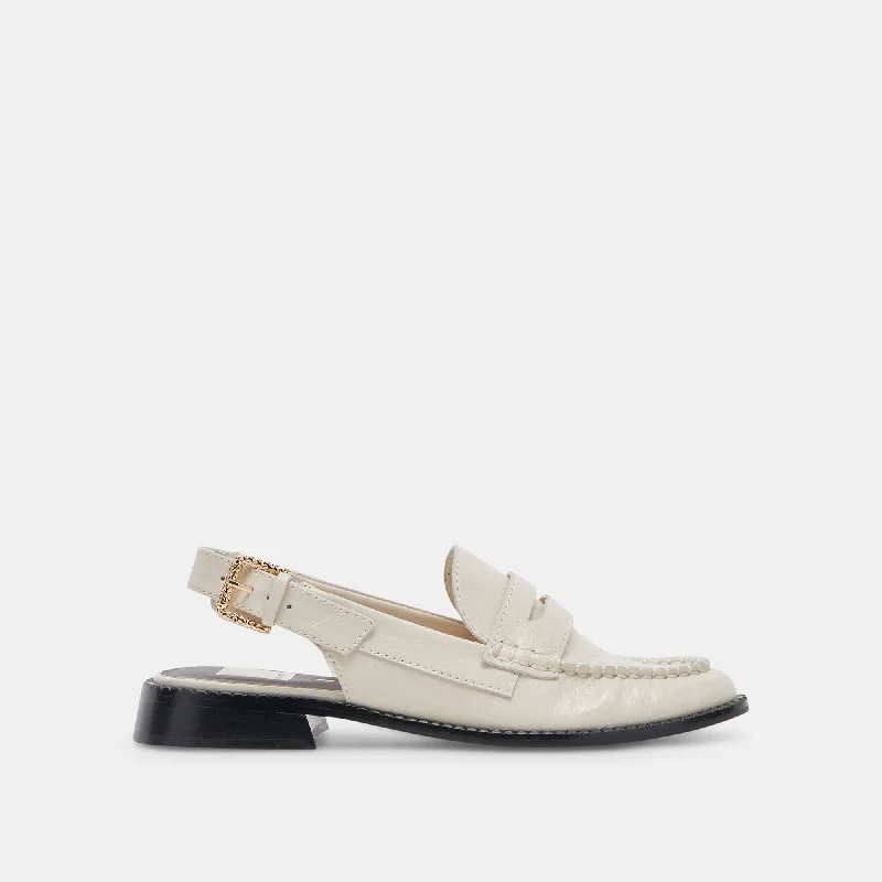 HARDI WIDE LOAFERS IVORY CRINKLE PATENT