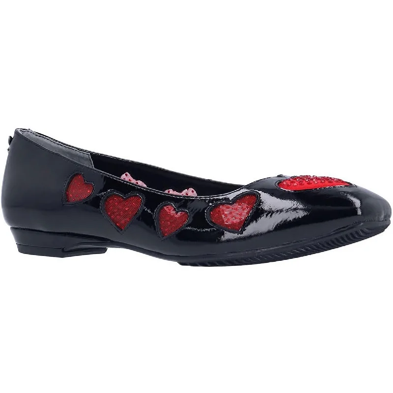 J. Renee Womens Truelove Patent Slip-On Ballet Flats