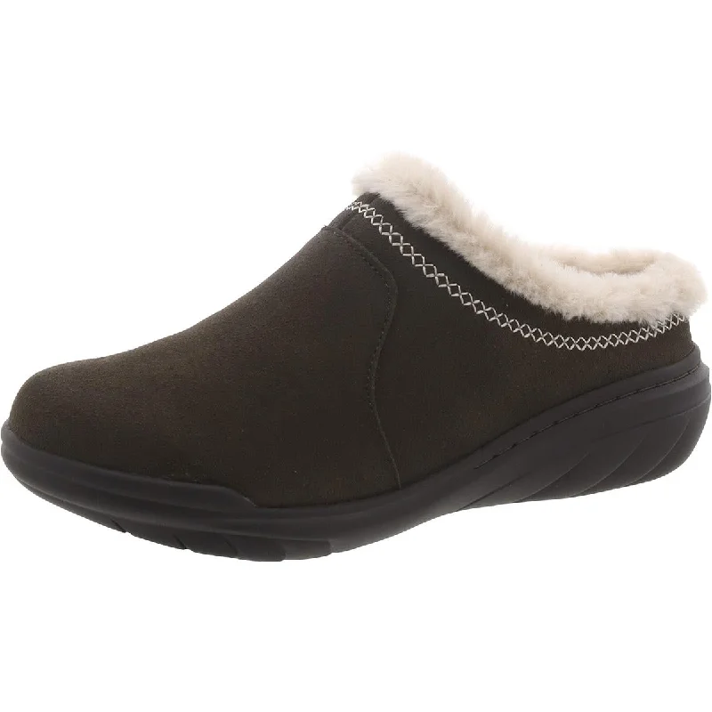 JBU by Jambu Womens Wilma Suede Faux Fur Mules