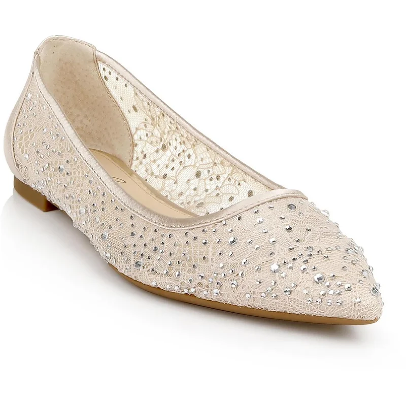 Jewel Badgley Mischka Womens JULIANA Pointed Toe Flats Ballet Flats