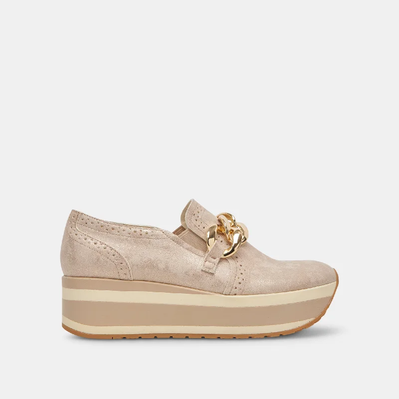 JHENEE SNEAKERS LIGHT GOLD NUBUCK