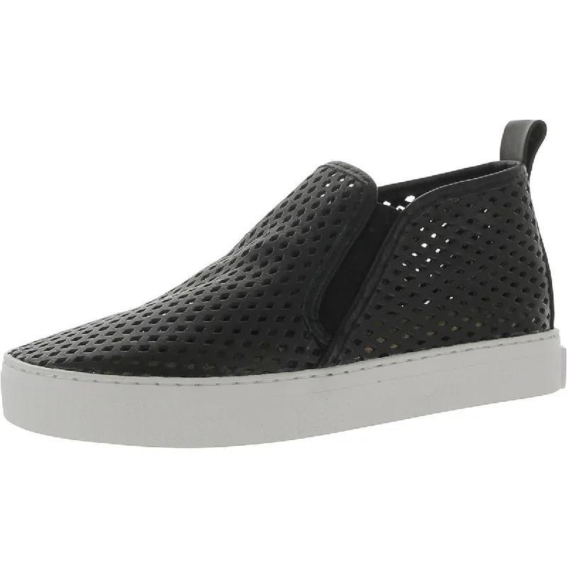 Jibs Womens Mid Rise Leather Perforated Slip-On Sneakers