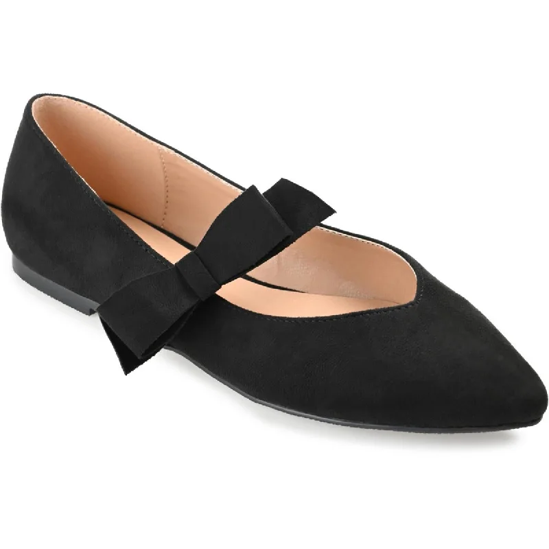 Journee Collection Womens Aizlynn Faux Suede Bow Mary Janes