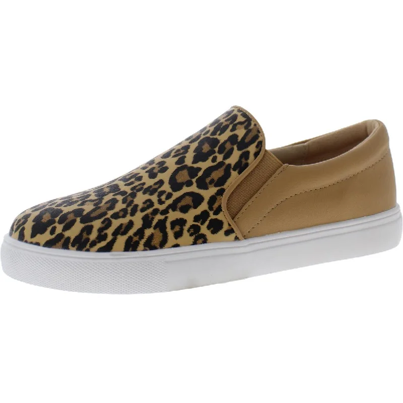 KneaBron Womens Animal Print Casual Slip-On Sneakers