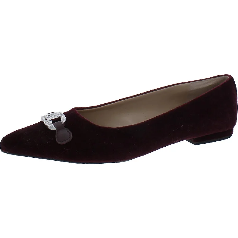 Lauren Ralph Lauren Womens Lilah Velvet Slip-On Ballet Flats