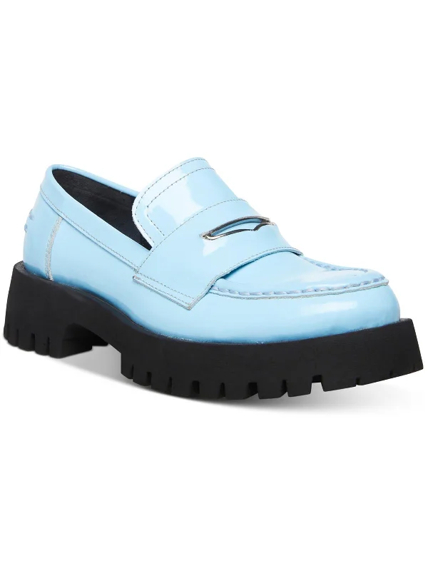 bright blue patent