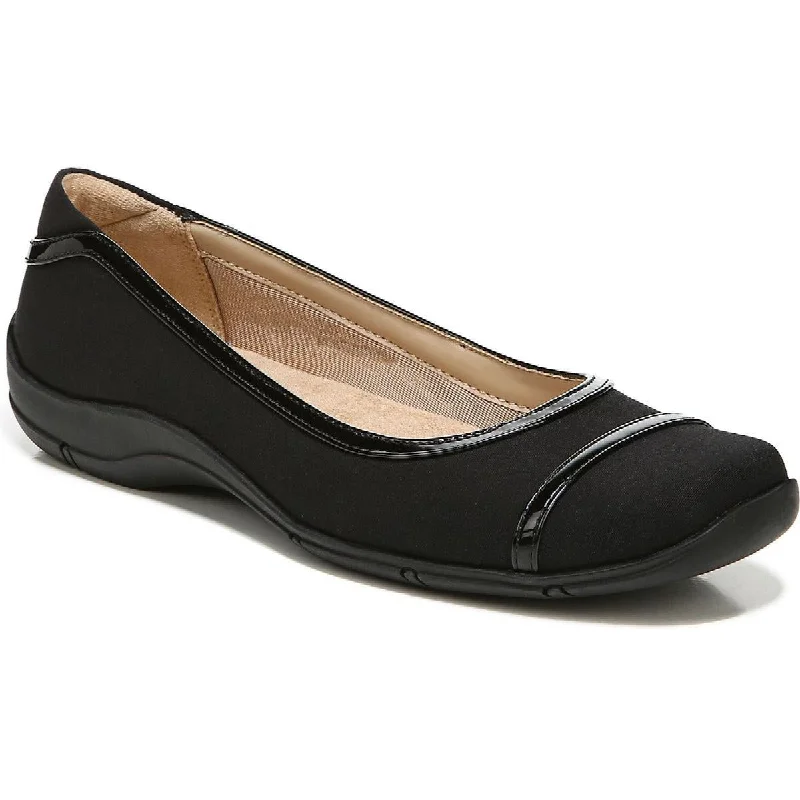 LifeStride Womens Dalia Patent Trim Slip On Ballet Flats