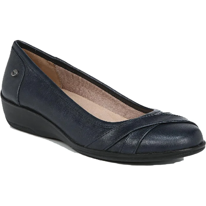 LifeStride Womens I Loyal Faux Leather Closed Toe Ballet Flats