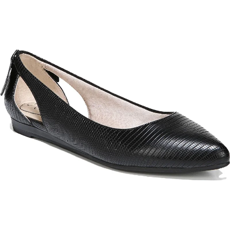 LifeStride Womens Quicken Faux Leather Slip On Pointed Toe Flats