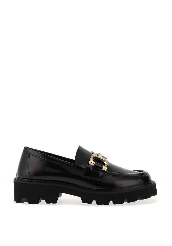 Lodi Love Antic Patent Chunky Loafers, Black