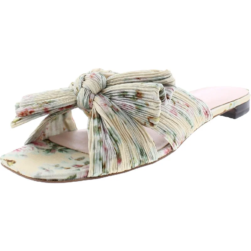 Loeffler Randall Womens DAPHNE OPEN TOE FABRIC BOW/KNOT Slide Sandals