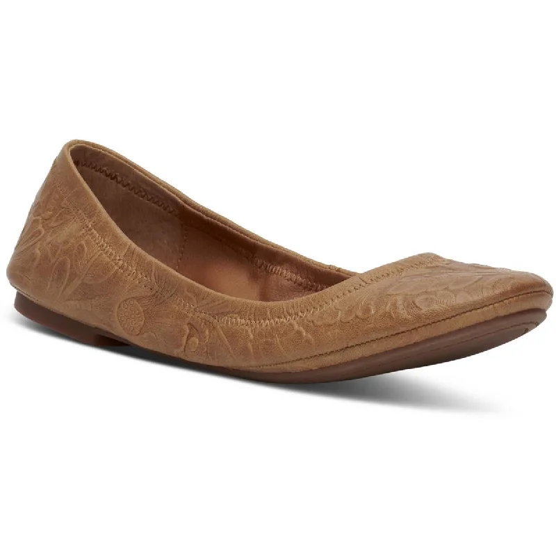 Lucky Brand Womens Emmie Leather Round-Toe Ballet Flats