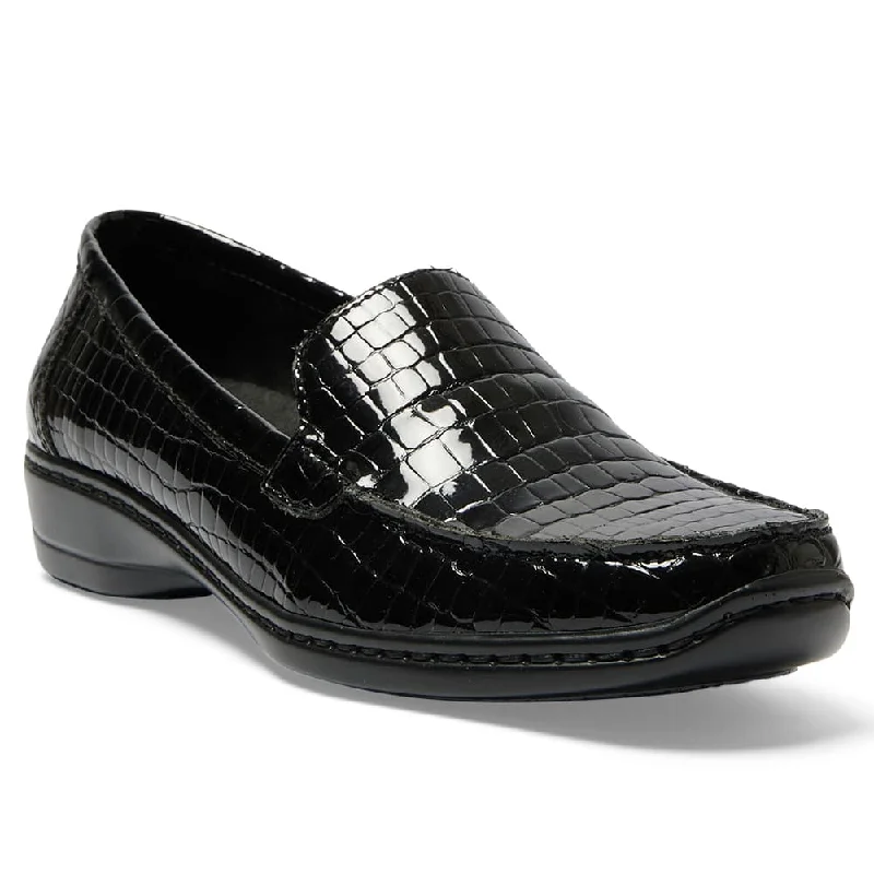 Maestro Loafer in Black Croc