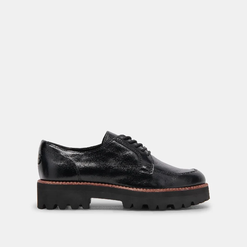 MORNA OXFORDS MIDNIGHT CRINKLE PATENT