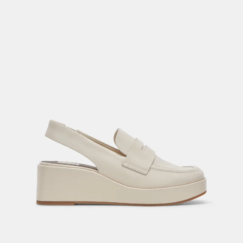 NADA LOAFERS IVORY CRINKLE PATENT