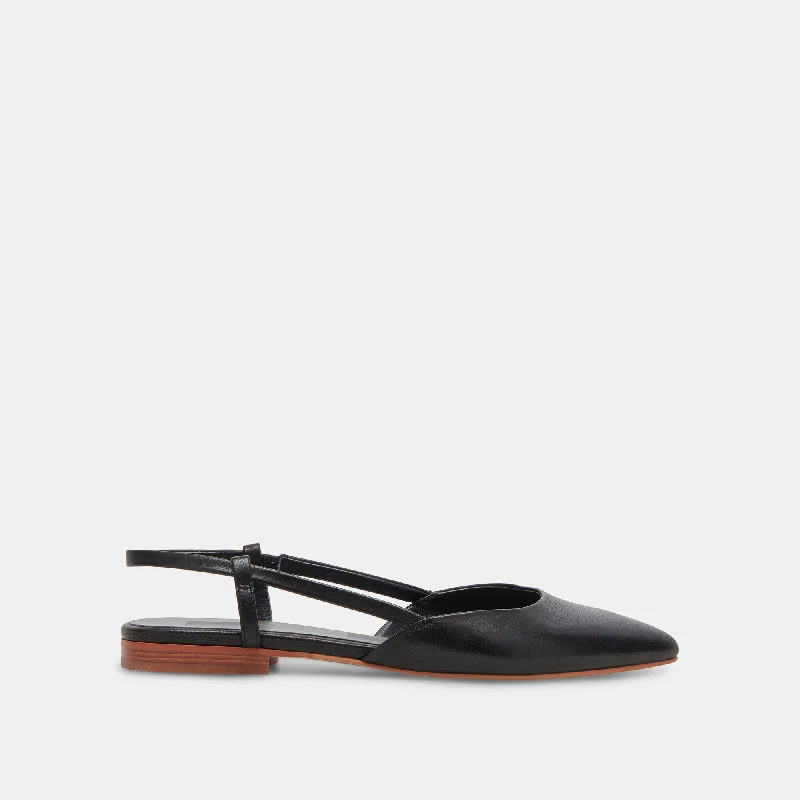 NARAH FLATS BLACK LEATHER