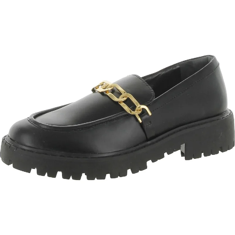 Schutz Womens Christie Leather Chain Loafers