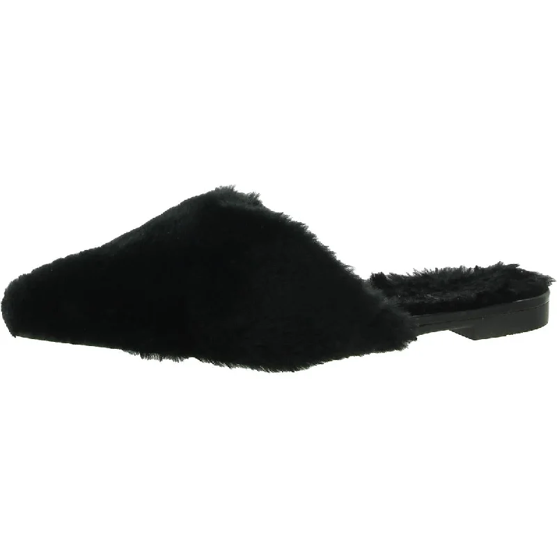 She In Womens Faux Fur Slip On Slip On Shoes