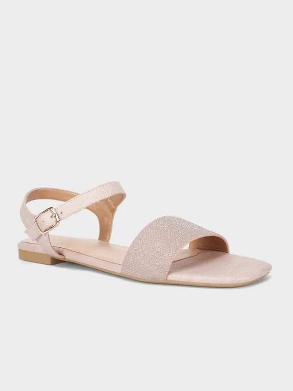 Womens "ORIOLE" Shimmer Flat Sandals