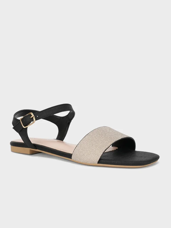 Womens "ORIOLE" Shimmer Flat Sandals