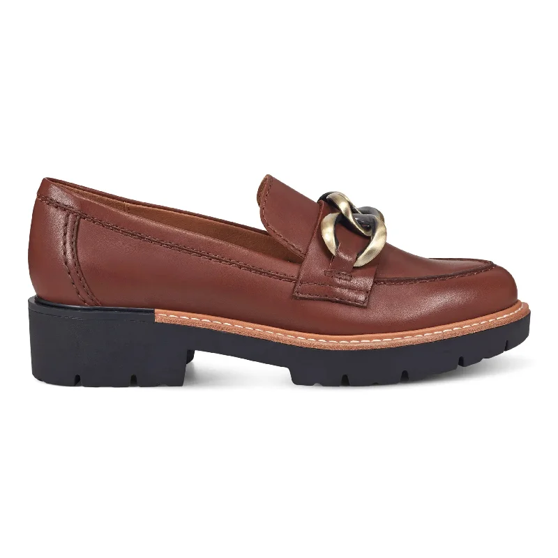 Zalor Round Toe Lug Sole Casual Slip-on Loafers