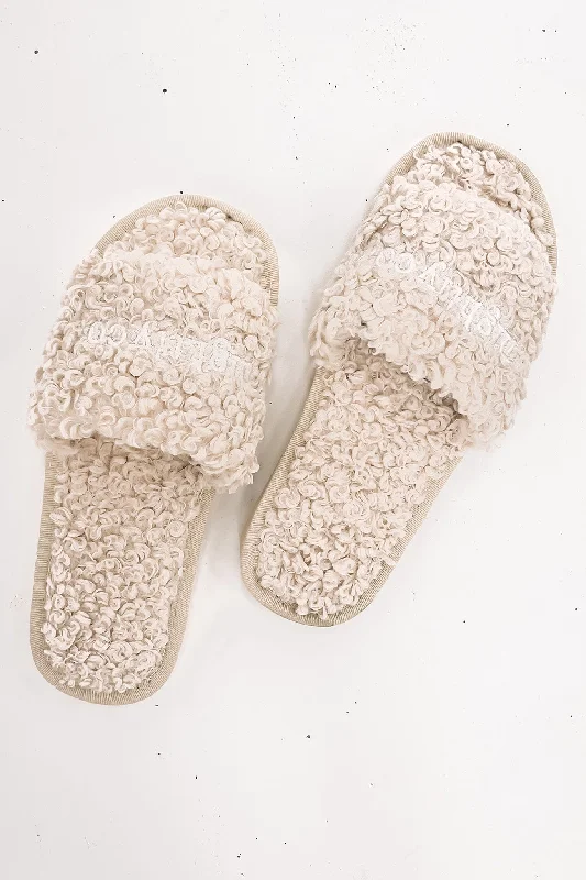 Nightly Sherpa Slipper Beige White