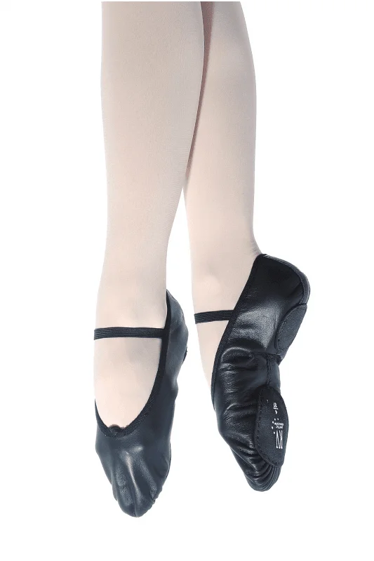 Roch Valley Leather Full Sole Ballet Shoe Black