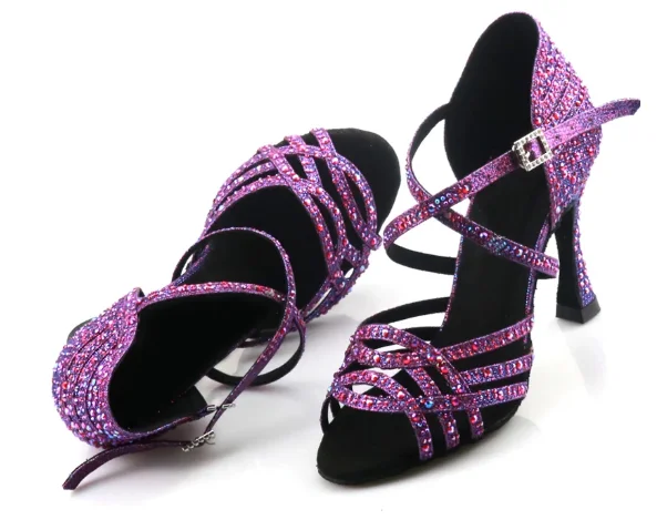 Salsa Dance Shoes Purple Latin Dance Shoes for Women