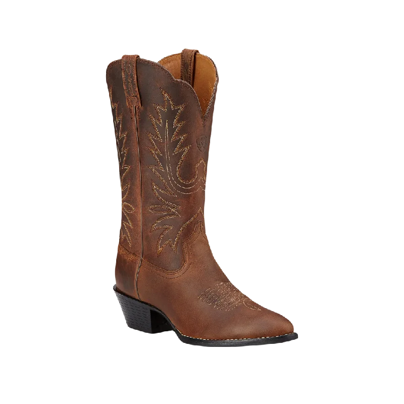 Ariat Women's Heritage R Toe Western Distressed Brown Boots