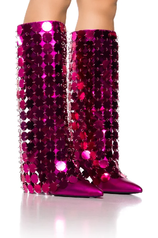 AZALEA WANG CARMMELITA FUCHSIA METAL DISC BOOT