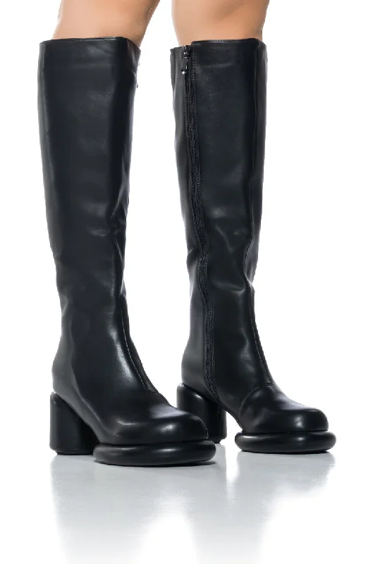 AZALEA WANG DUANA BLACK ROUND PLATFORM BOOT