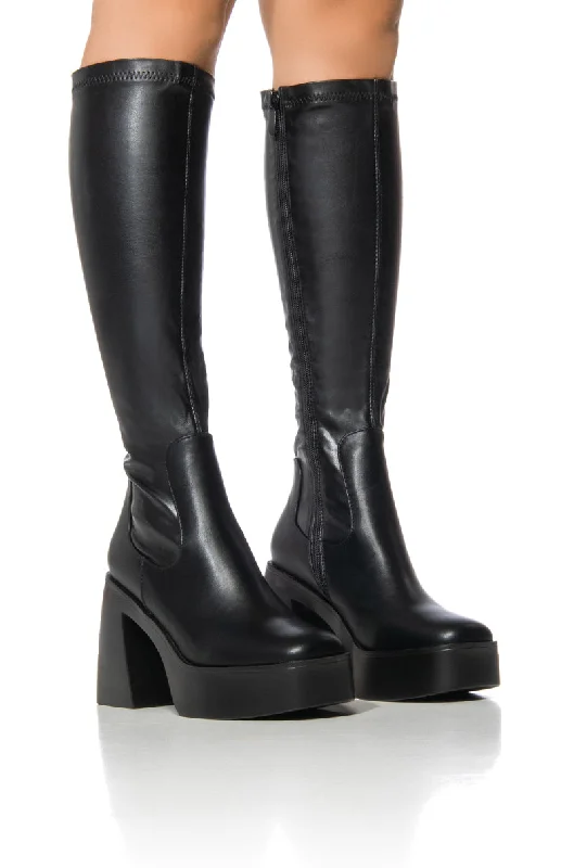 AZALEA WANG NASHLA BLACK CHUNKY BOOT