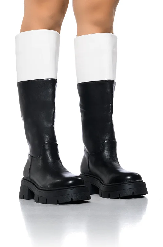 AZALEA WANG QUNTESSENCE BLACK COLORBLOCKED BOOT