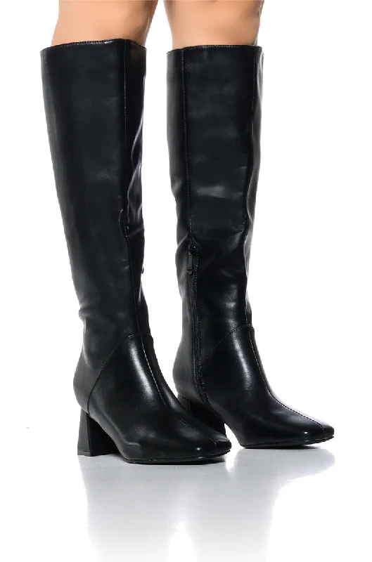 AZALEA WANG SIREN SONG BLACK CHUNKY BOOT