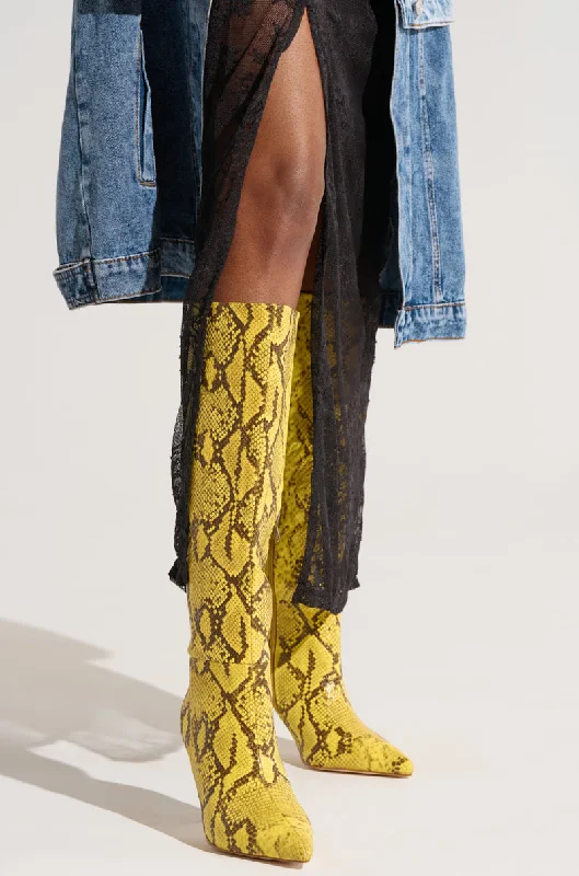 AZALEA WANG SYLVETTE YELLOW PRINTED BOOT