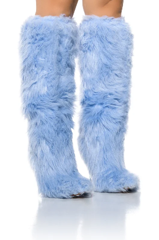 AZALEA WANG UPSETTER BLUE FURRY BOOT