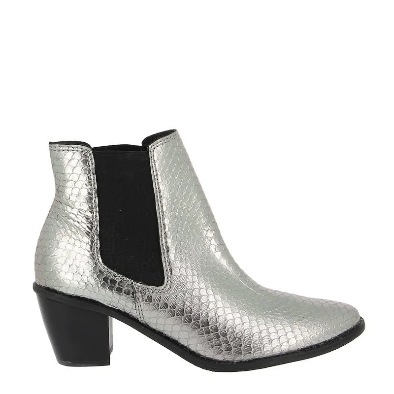 Brazilio 1800606 Snake Pewter Ankle Boot