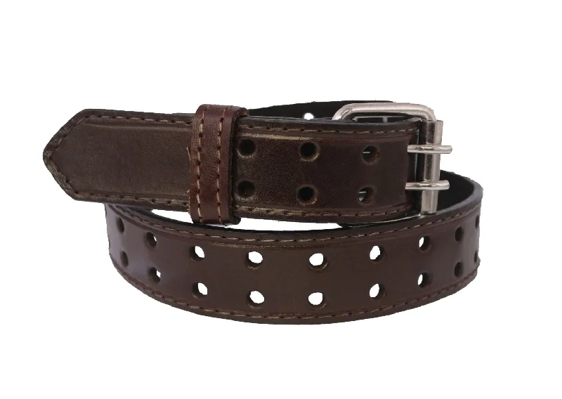 Brown #415 Western Cowboy Belt Leather - Double Prong