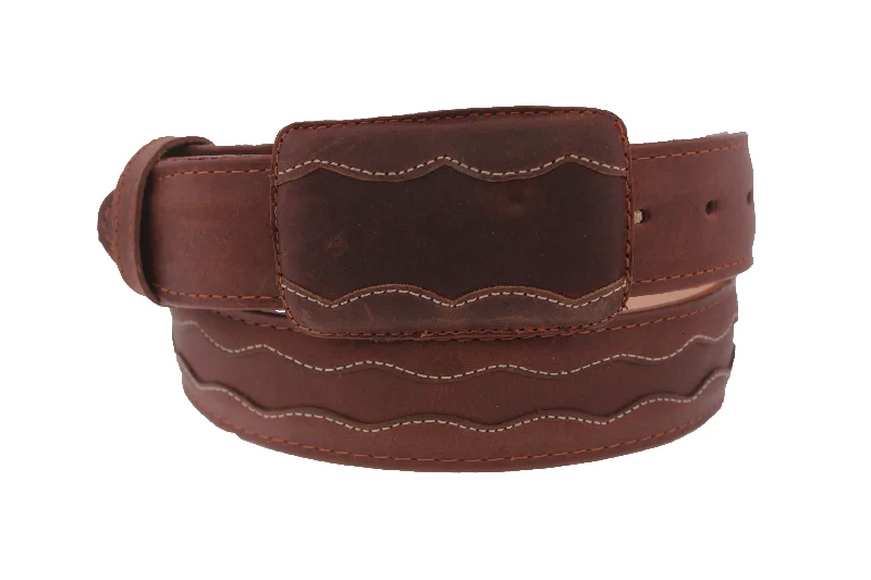 Chedron #335 Western Cowboy Belt Leather - Removable Buckle