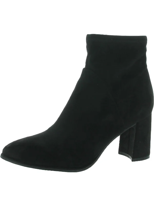 Dyvine  Womens Faux Suede Covered Heel Ankle Boots