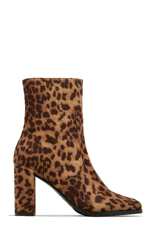 Harlow Block Heel Ankle Boot - Leopard