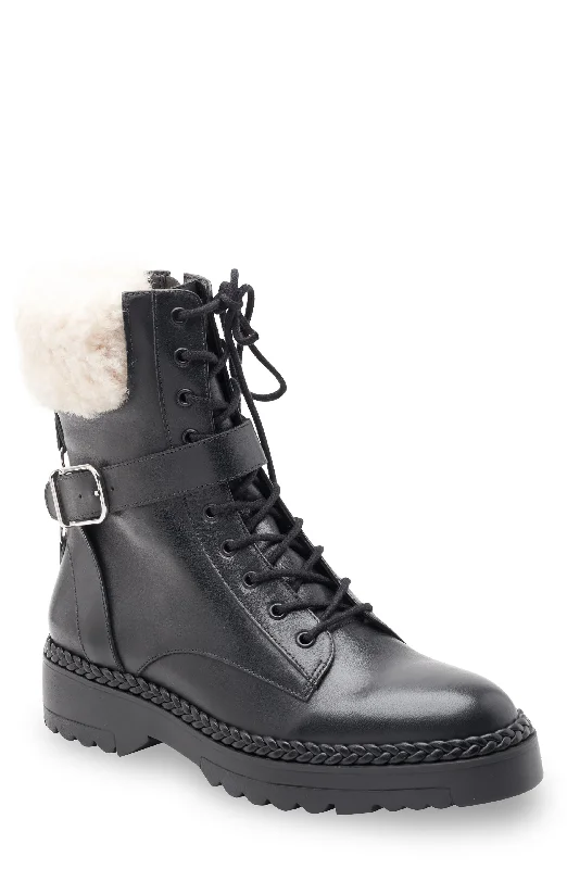 Helina Combat Bootie with Faux Shearling