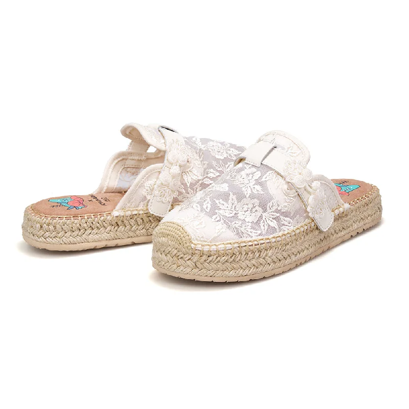 Handmade Women’s Slip-On Espadrille Mesh Sandels-05759W