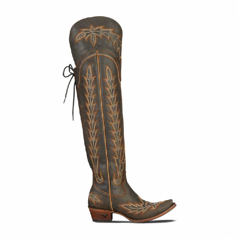 Lexington OTK Corset Embroidered Snip Toe Zippered Cowboy Boots