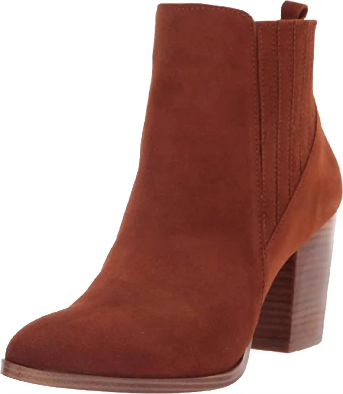 Reese Ankle Boot In Camel Suede