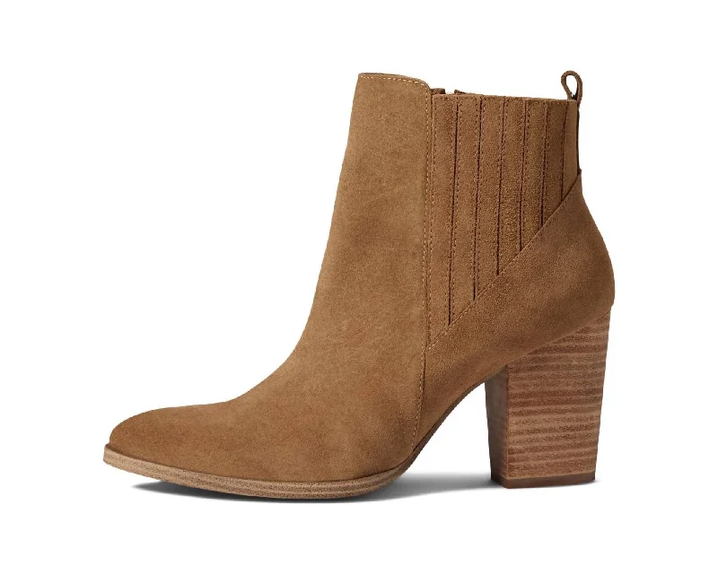 Reese Waterproof Ankle Boot In Taupe Suede